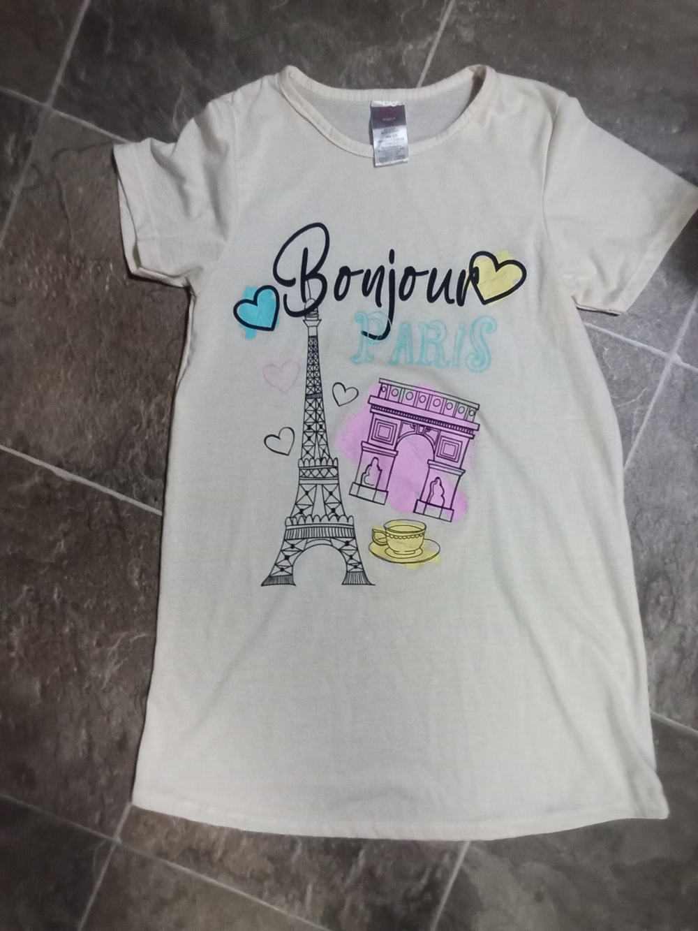 ANGL Logo Tag Tee in Pink and Cream